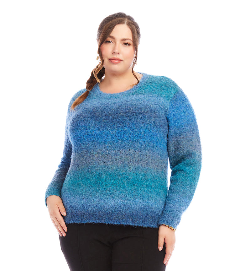 Plus Size Ombre Boucle Sweater