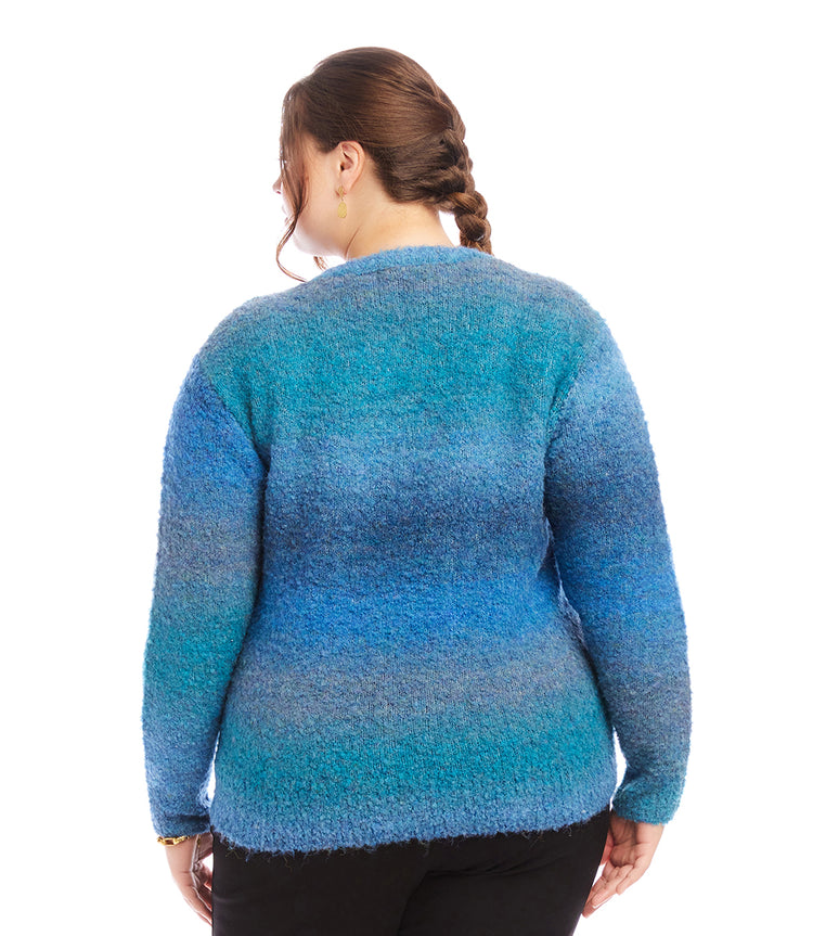 Plus Size Ombre Boucle Sweater