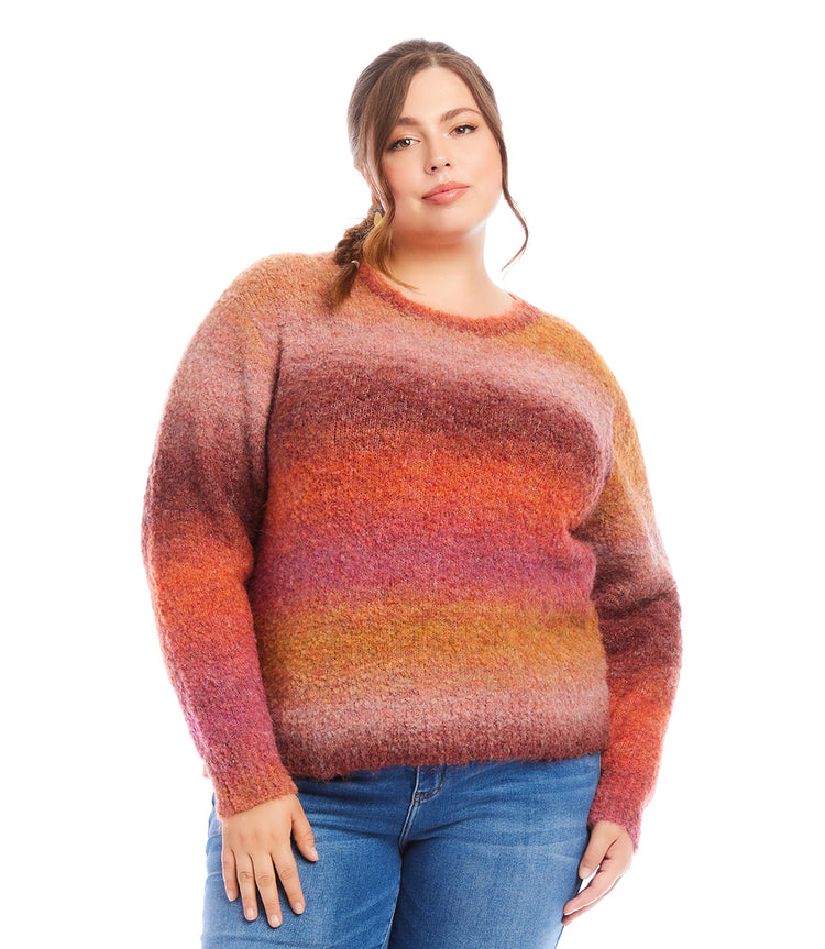 Plus Size Ombre Boucle Sweater