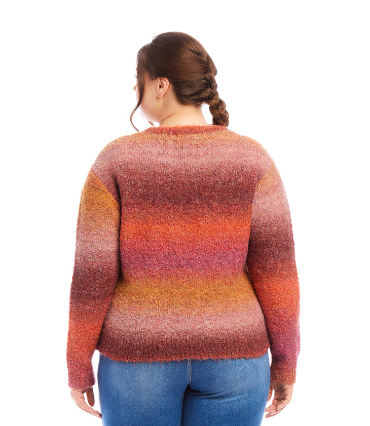 Plus Size Ombre Boucle Sweater