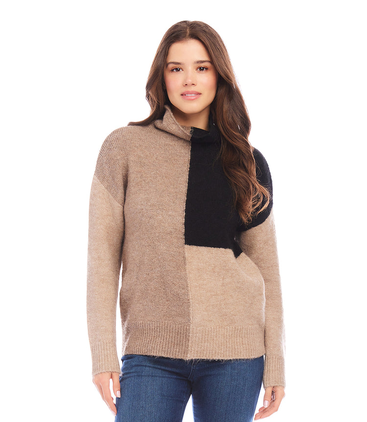 Petite Size Colorblock Sweater