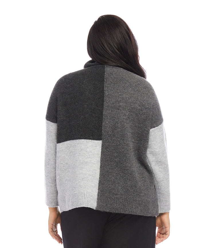 Plus Size Colorblock Sweater