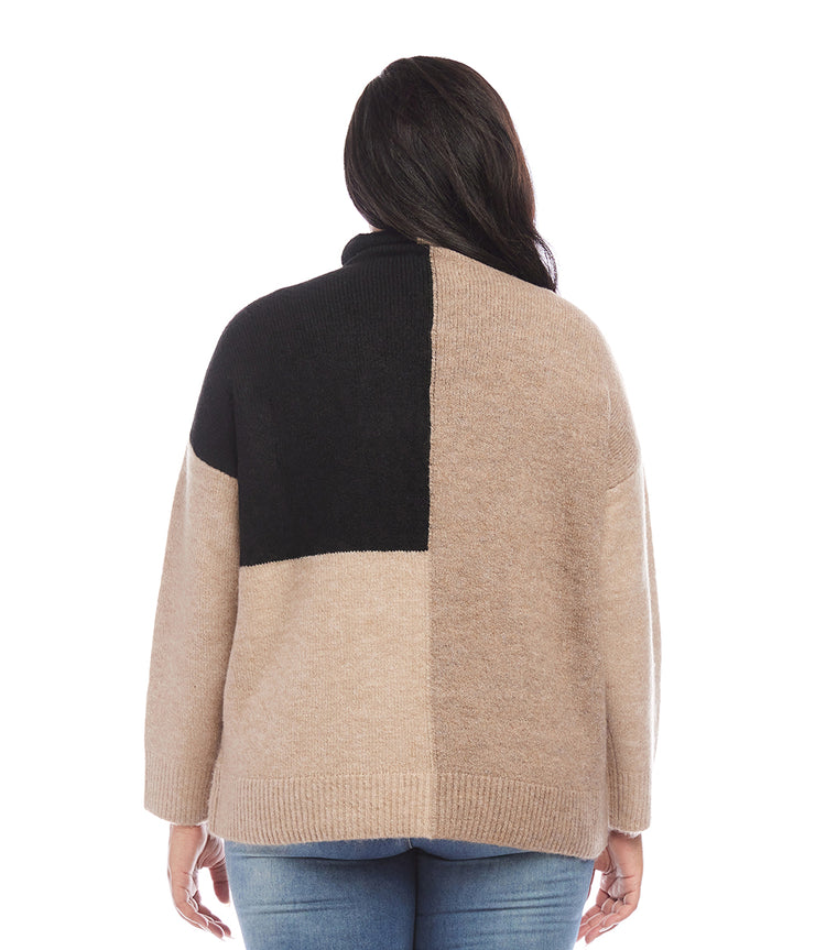 Plus Size Colorblock Sweater