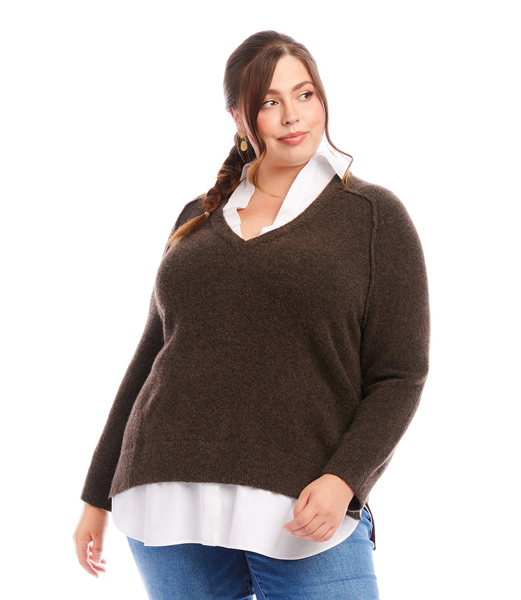 Plus Size Layered Sweater