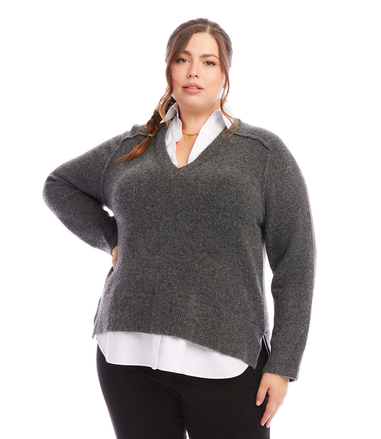 Plus Size Layered Sweater