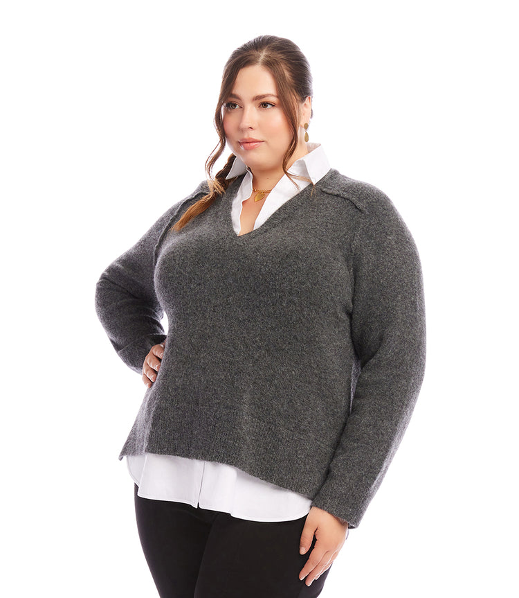 Plus Size Layered Sweater