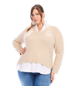 Plus Size Layered Sweater