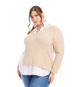 Plus Size Layered Sweater