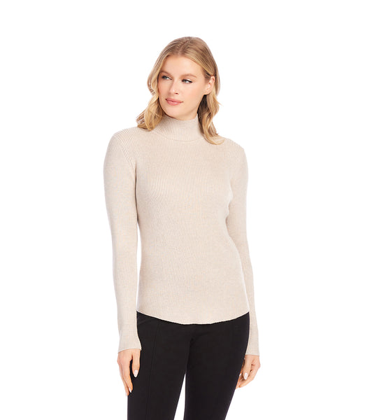 L’Agence NWT Easton Neutral outlet Ribbed Shoulder Cut-Out Turtleneck Sweater Top Small