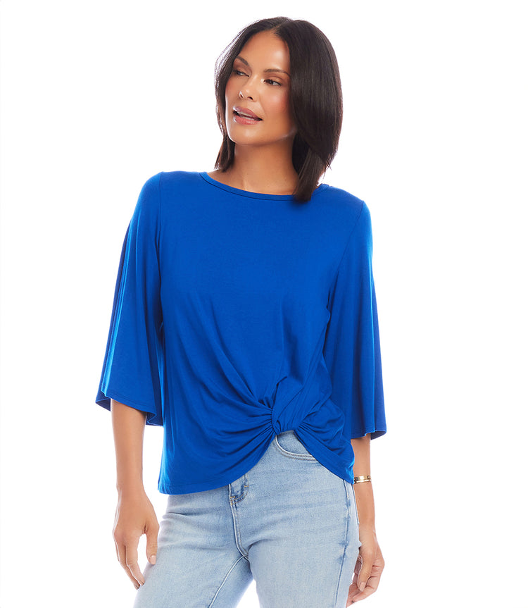 Petite Size Flare Sleeve Pick-Up Top