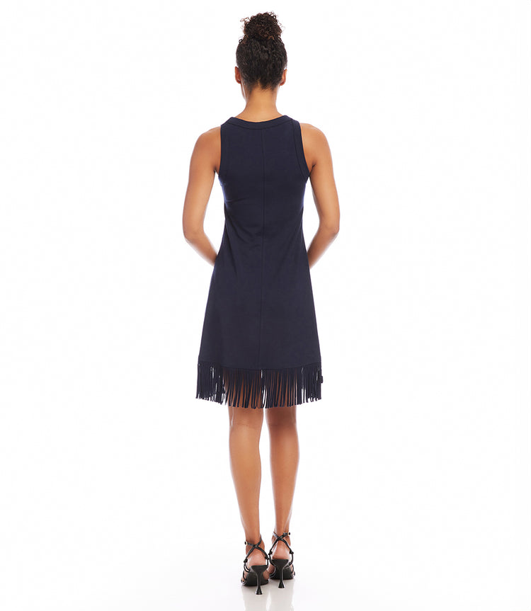 Sleeveless Fringe Hem Dress