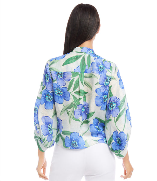 Dex Floral-Print Tie-Hem retailer Top