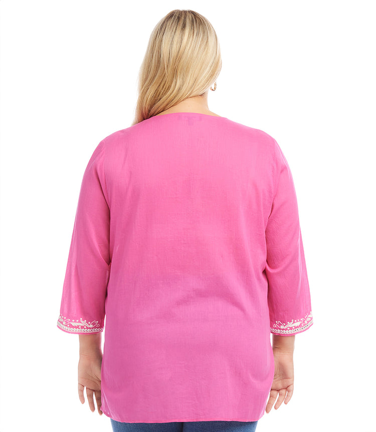 Plus Size Embroidered Tunic