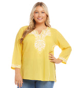 Plus Size Embroidered Tunic