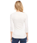 Three Quarter Sleeve Shirred Top