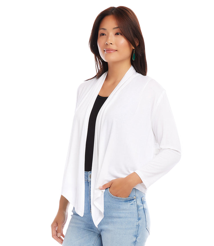 Karen Kane Calli Open Front Cardigan Off White