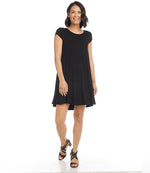 Black Petite Size Maggie Trapeze Dress Karen Kane