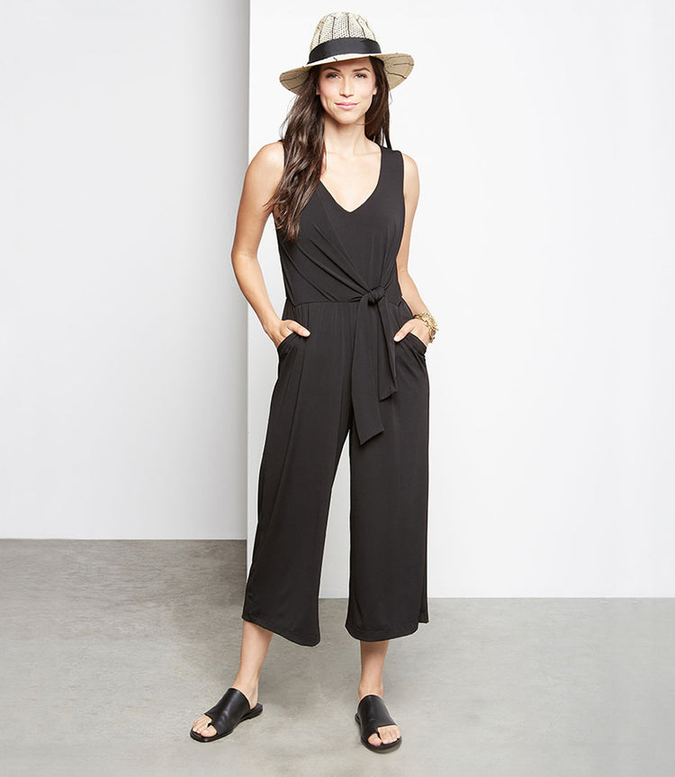 Petite Size Tie-Front Travel Jumpsuit