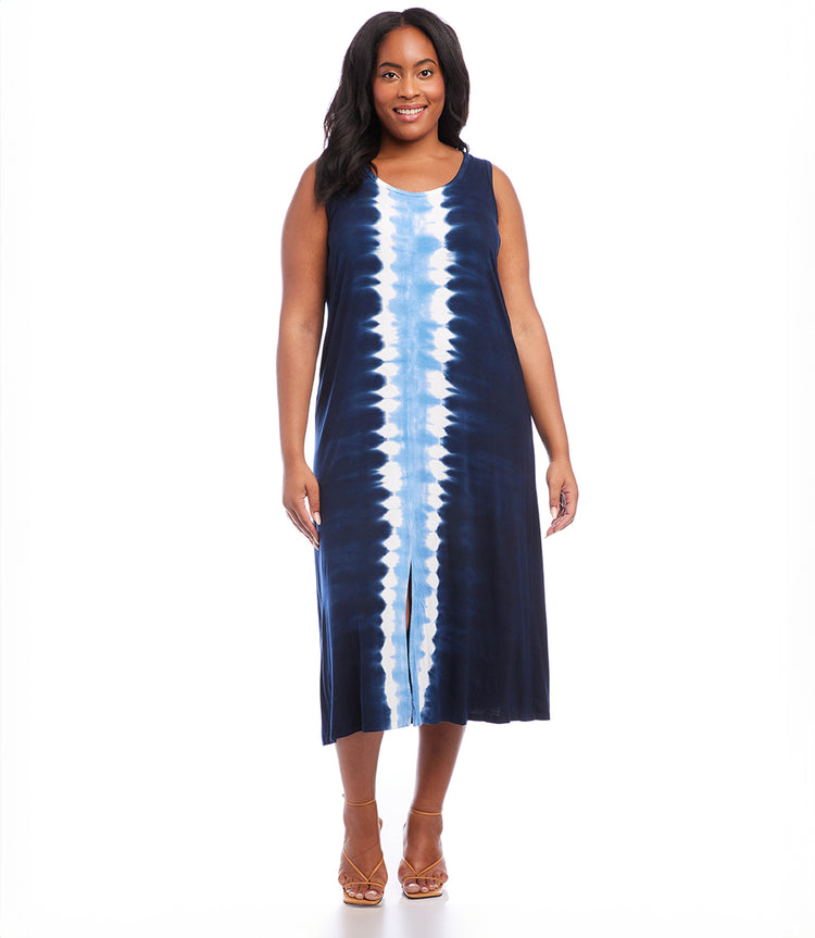 Plus Size Front Slit Midi Dress