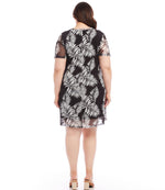 Plus Size Short Sleeve A-Line Dress