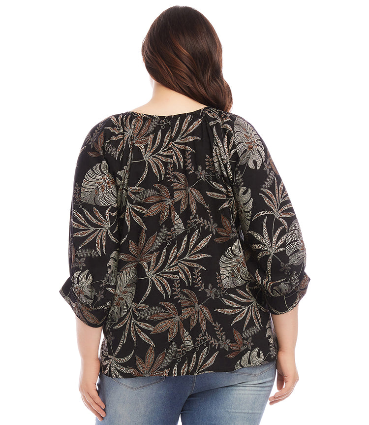 Plus Size Blouson Sleeve Top