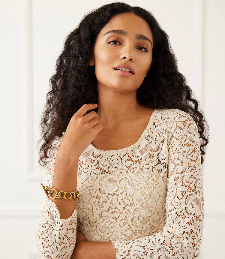 Scoop Neck Lace Dress