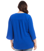 Plus Size Bracelet Sleeve Asymmetric Top