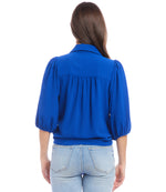 Puff Sleeve Tie-Front Top