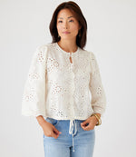 Embroidered Tie Waist Top