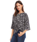 Petite Size Flare Sleeve Pick Up Top