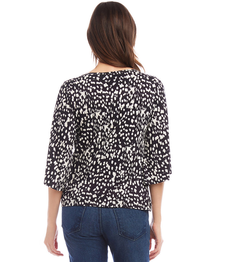 Petite Size Flare Sleeve Pick Up Top