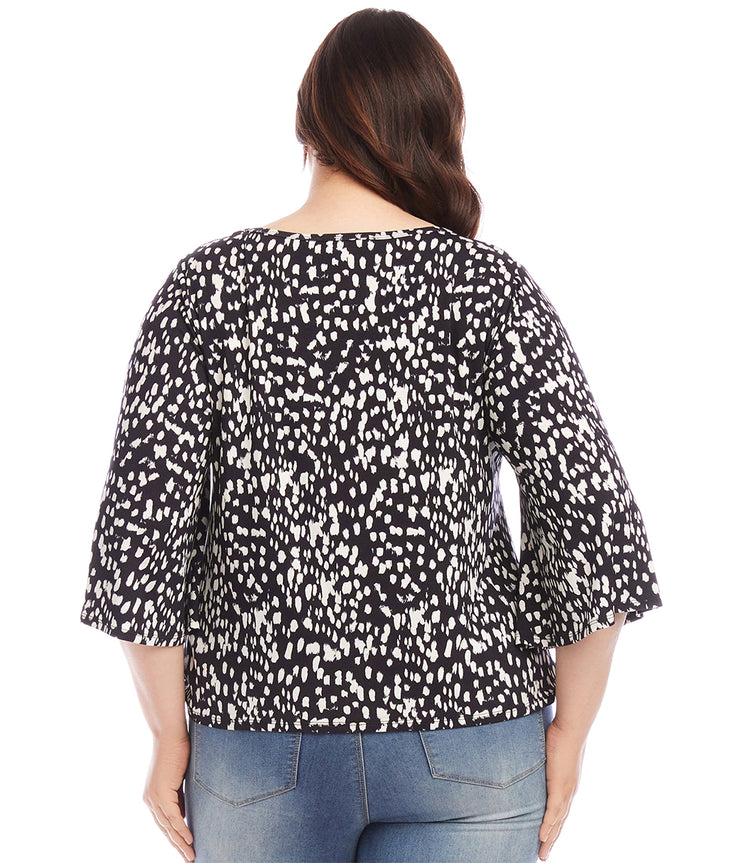 Plus Size Flare Sleeve Pickup Top