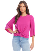 Petite Size Drape Front Top