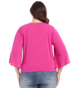 Plus Size Drape Front Top