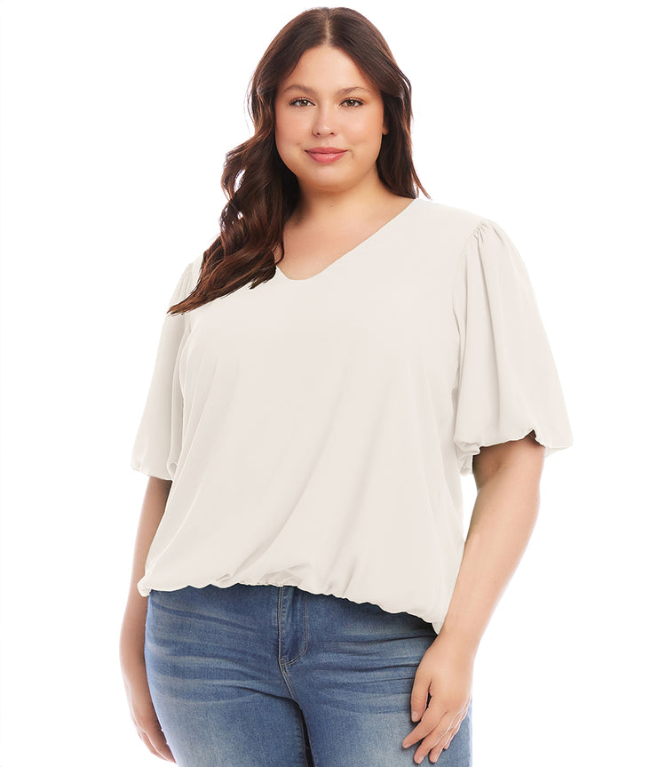 Plus Size Sleeve Puff Sleeve Top