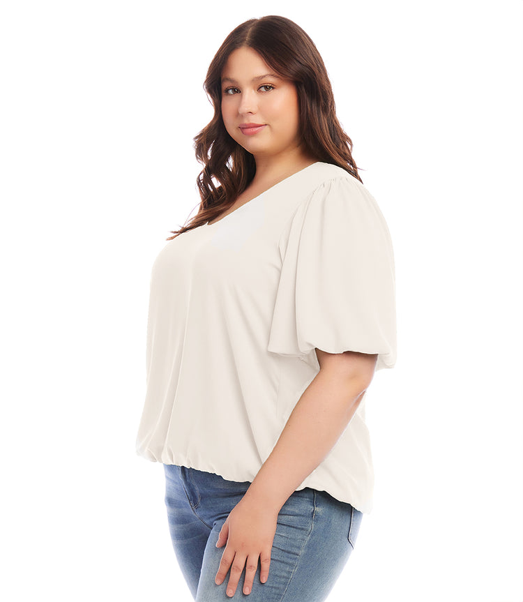 Plus Size Sleeve Puff Sleeve Top