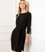 Three Quarter Sleeve Tie Waist Travel Dress