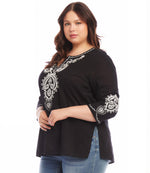 Plus Size Embroidered Tunic