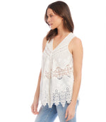 Petite Size Embroidered Lace Top