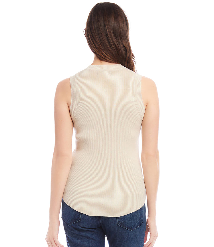 Petite Size Ribbed Sleeveless Sweater