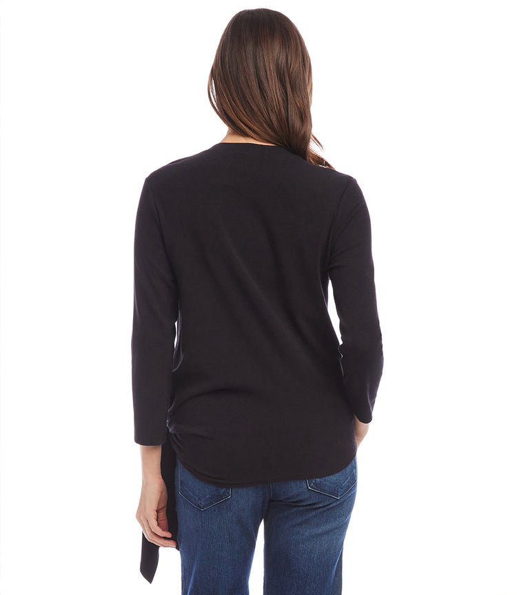 Three Quarter Sleeve Side-Tie Top