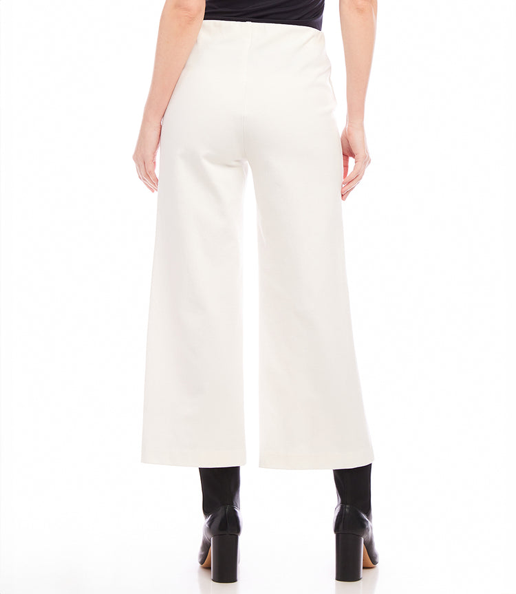 Off White Pintuck Wide Leg Pants | Karen Kane