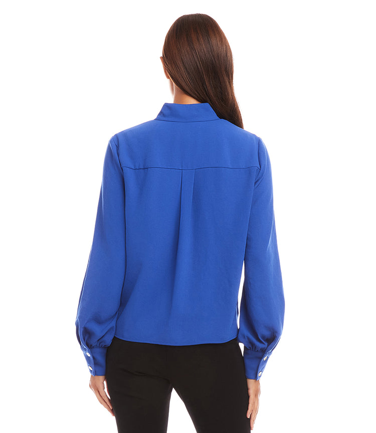 Long Sleeve Tie Front Top