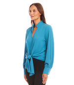 Long Sleeve Tie Front Top