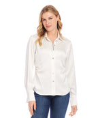 Satin Side Pleat Shirt