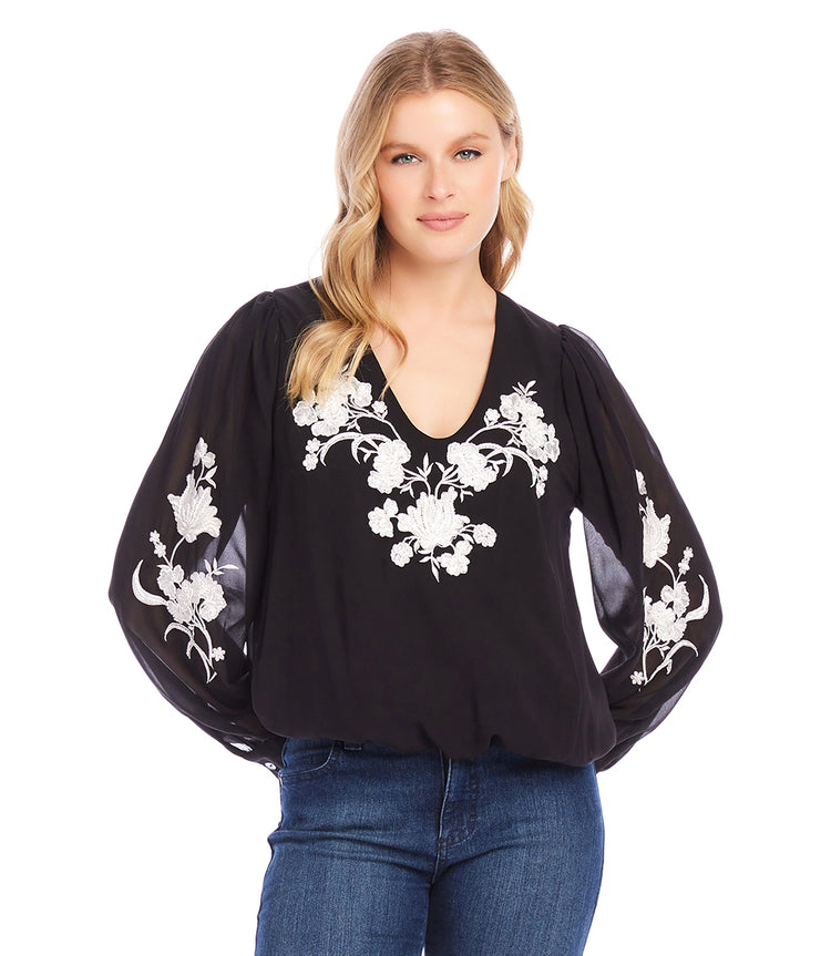 Embellished Blouson Top