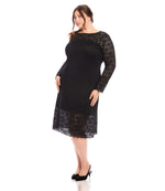 Plus Size Column Lace Dress