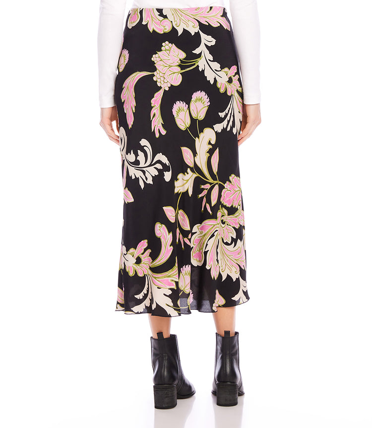 Petite Size Bias Cut Midi Skirt