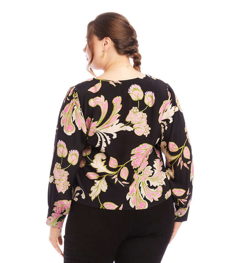 Plus Size Drape Front Top