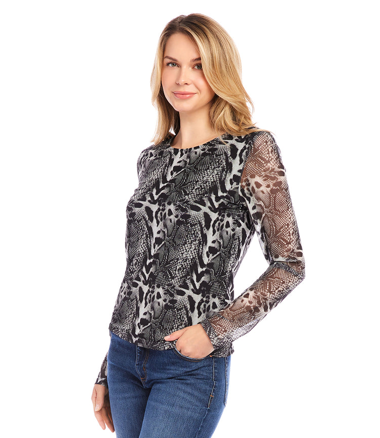 Mesh Long Sleeve Top